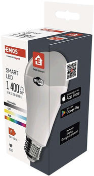 EMOS GoSmart LED-Lampe A65, WiFi led 14W Ersatz f&uuml;r 94W, Helligkeit 1400 lm, rgb, kompatibel mit Tuya/ GoSmart-App, Sprach-Assistant, E27 Sockel