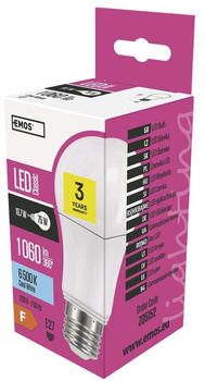 EMOS LED Lampe A60, 10,7W Ersatz für 75W Glühbirne, E27 Sockel, Helligkeit 1060lm, Kaltweiß 6500 K, ZQ5152