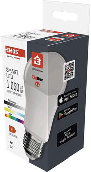 EMOS GoSmart LED-Lampe A60, ZigBee led 11W Ersatz für 75W, Helligkeit 1050 lm, rgb, kompatibel mit Tuya/ GoSmart-App, Sprach-Assistant, E27 Sockel