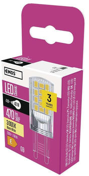 EMOS G9 led Lampe, 4W Ersatz f&uuml;r 40W Gl&uuml;hbirne, Pin jc, Helligkeit 470 lm, Warmwei&szlig; 3000 Kelvin, 30000 h Lebensdauer