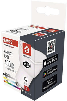EMOS GoSmart LED-Reflektorlampe, MR16 WiFi 4,8W Ersatz f&uuml;r 35W, Helligkeit 400 lm, rgb, kompatibel mit Tuya/ App, Sprach-Assistant, GU10 Sockel