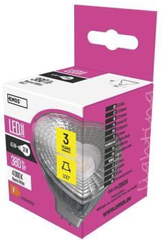 EMOS Led Lampe Spot 4,5W, MR16, GU5,3 Sockel, Ersatz für 31W Halogenlampe, Helligkeit 380 lm, Neutralweiß 4000 k, ZQ8434