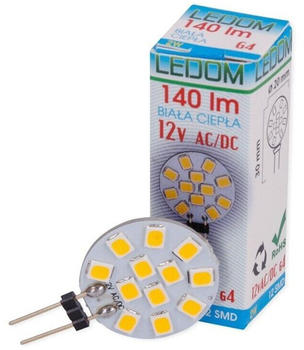 LED line LEDOM G4 2W 12V LED Lampe Kaltweiß 6000K 140 Lumen Stiftsockellampe Leuchtmittel Energiesparlampe