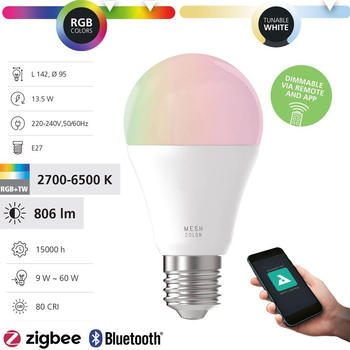 Eglo Connect LED Leuchtmittel-Z A60 RGB, Birnenform E27-13W opal Smart Home connect.Z
