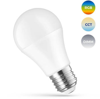SpectrumLED Smart LED Birne 13W E27 matt 1500lm RGBW CCT 2700K-6500K dimmbar App Google & Alexa WiFi