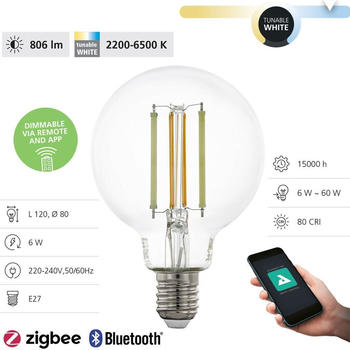 Eglo Connect LED Leuchtmittel-Z G80 Globeform E27-6W Smart Home connect.Z