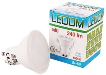 LED line LEDOM GU10 3W SMD LED Leuchtmittel Warmweiß 3000K 240 lm 220-240V Ø50 Spot Einbauleuchte Transparent