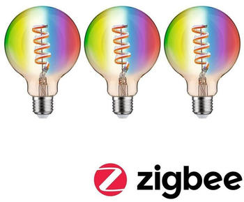Paulmann Filament 230V LED Globe Smart Home Zigbee 3x470lm 3x6,3W 2200-6500K RGBW+ dimmbar Gold
