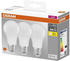Osram BASE CLASSIC A 60 FR LED-Lampe mit Sockel E27, Kolbenform, 3er Pack, 8,5W, 806lm, 2700K, warmweißes Licht, geringere Wärmeentwicklung, sehr geringer Energieverbrauch, lange Lebensdauer