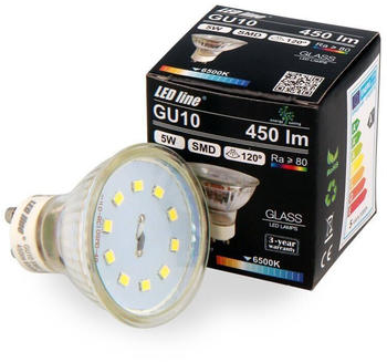 LED line GU10 5W LED Leuchtmittel Kaltweiß 6500K 450 Lumen Spot Strahler Einbauleuchte Energiesparlampe Glühlampe
