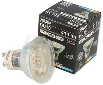 LED line 1x GU10 5W LED Leuchtmittel 50° SMD 2700K Warmweiß 410 Lumen Spot Strahler Einbauleuchte Energiesparlampe Glühlampe