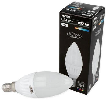 LED line 1 Stück LED | E14 C37 | Leuchtmittel | Leuchte | Beleuchtung | Form: Kerze | 9W | 992 Lumen | 4000K Neutralweiß