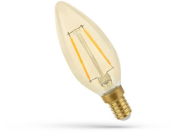 SpectrumLED Filament Kerze 2W = 25W E14 klar Gold Retro Shine warmweiß 2700K