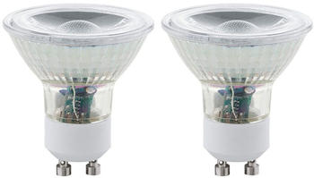 Eglo GU10 LED Leuchtmittel 345lm 2er VE 4,5W 90° 3000K warmweiss klar 50x52mm