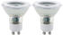 Eglo GU10 LED Leuchtmittel 345lm 2er VE 4,5W 90° 3000K warmweiss klar 50x52mm
