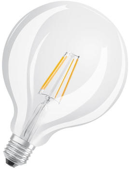 Osram LED-Lampen, klassische Ballform, 40 Watts Ersatz, E27, G125, 2700 Kelvin, Warm wei&szlig;, Klares Glas, single Pack