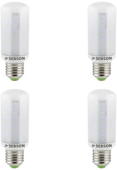 sebson 4x LED Lampe E27 8W ersetzt 60W warmwei&szlig; 3000K 230V