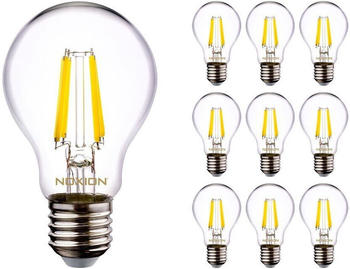 Noxion 10x Lucent LED E27 Birne Fadenlampe Klar 4.5W 470lm - 840 Kaltweiß | Ersatz für 40W