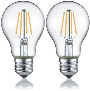 Trio LED-Leuchtmittel RL187, Filament Glühbirne Leuchte, E27 4W EEK E, warmweiß 2er Set