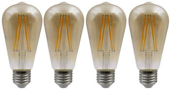 ETC Shop 4er Set LED Leuchtmittel ,E27, 7W 720 Lm, Filament, warmweiß