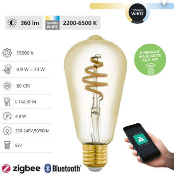 Eglo Connect LED Leuchtmittel-Z ST64 Edisonform E27 5,5 W Smart connect Z
