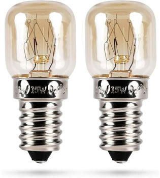 COFI1453 Backofenlampe 2er Pack 15W E14 Backofen Glühbirne hitzebeständig bis 300 Grad für Backofen, Grillöfen, Mikrowelle Backofen Lampe mit T22 Kapsel, 75 Lumen & 2600K