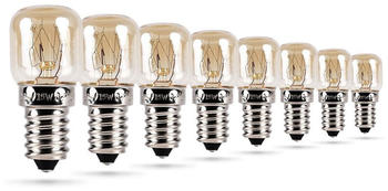 Heitech Backofenlampe hitzebeständig 8er Pack 15W E14 - Backofen Glühbirne Lampe