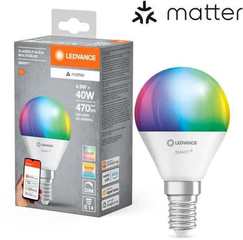 LEDVANCE E14 SMART+ SMART+ MATTER CLASSIC P40 4.9W LED-LAMPE MULTICOLOR 2700-6500K