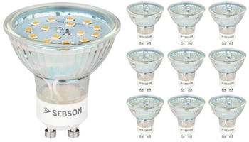 sebson LED Lampe GU10 5W warmweiß 3000k, ersetzt 35W, 420lm, Ra97, 230V 10er Pack