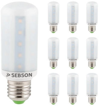 sebson LED Lampe E27 warmweiß 8W, ersetzt 60W Glühlampe, 810 Lumen, E27 LED SMD, LED Leuchtmittel 280°, 10er Pack