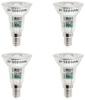 sebson 4er Pack E14 LED 5W COB Lampe - vgl. 50W Halogen - 420 Lumen - warmweiß - LED Spot 46° - 230V