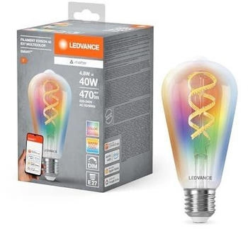 LEDVANCE E27 SMART+ MATTER Edison LED-Lampe, kompatibel mit Google, Alexa, Apple 4,8W Multicolor 2700-6500K