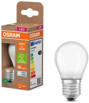 Osram E27 LED Lampe Classic matt 1,2W wie 25W neutralwei&szlig;es Licht 4000K - Energy efficiency class A