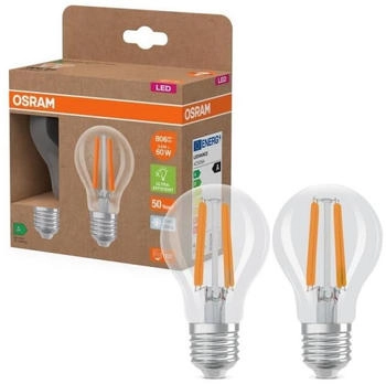Osram 2er Set E27 besonders effiziente LED Lampe 3,8W wie 60W 4000K neutralwei&szlig;es Licht - beste Energie Effizienz Klasse