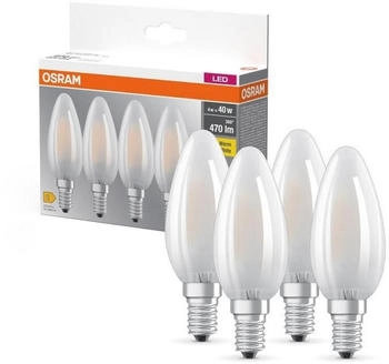 Osram 4er-PACK LED BASE Lampen B40 E14 matt 4W wie 40W 2700K warmwei&szlig;es Licht