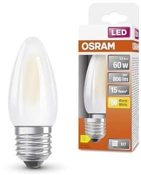 Osram LED Star Classic LED-Lampe in klassischer Minikerzenform, weiß, warmweißes [EEK: D]