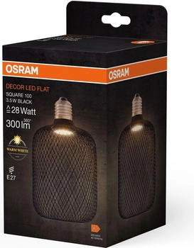 LEDVANCE LED-Glühlampe DECOR FLAT E27/3,5W/230V 2700K schwarz - Osram – LEDVANCE LED-Glühlampe DECOR FLAT E27/3,5W/230V 2700K schwarz - Osram für stilvolles Ambiente
