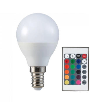 V-TAC LED-Lampe TV-2234, smart, 4,8 W, E14, RGB + 3000 K, mit FB