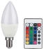 V-TAC RGB LED E14 Leuchtmittel dimmbar mit Fernbedienung Kerze mit Farbwechsel, 4,8 Watt 470 Lumen warmweiß, DxH 3,6x11 cm