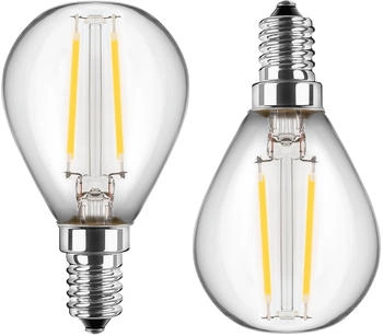 Blulaxa LED-Filament-Lampe, G45, E14, 2,5 W, 250 lm, 2700 K, 2 Stück