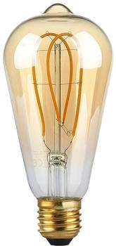 V-TAC Leuchtmittel 4,8 Watt Vintage Filament LED Gl&uuml;hbirne warmwei&szlig; Lampe Glas Amber kugel, E27 Fassung 300 Lumen 1800 Kelvin