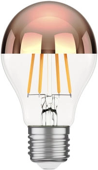 ledscom.de E27 LED Leuchtmittel, A60, warmweiß (2600 K), 7,5 W, 839lm, Kopfspiegel (roségold)