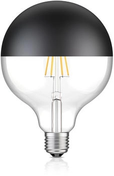 ledscom.de E27 LED Leuchtmittel, G125, warmweiß (2700 K), 6,7 W, 660lm, Kopfspiegel (schwarz)