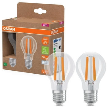 Osram 2er Set E27 besonders effiziente LED Lampe 5W wie 75W 4000K neutralwei&szlig;es Licht - beste Energie Effizienz Klasse