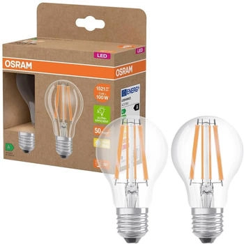 Osram 2er Set E27 LED Lampe Classic Filament 7,2W wie 100W warmwei&szlig;es Licht 2700K - Energy efficiency class A