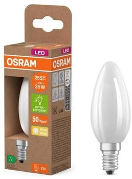 Osram E14 LED Kerzenlampe CLASSIC besonders effizient 1,2W wie 25W 2700K warmweißes Licht - Sehr gute Energieeffizienz