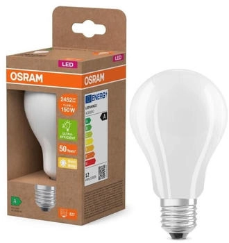 Osram E27 besonders effiziente LED Lampe Frosted 11,6W wie 150W 2700K warmweißes Licht - Energie Effizienz Klasse A