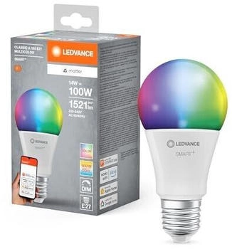 LEDVANCE SMART+ MATTER Classic A100 LED-Lampe 14W Multicolor E27 2700-6500K