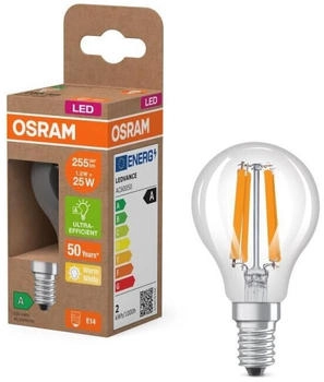 Osram E14 LED Lampe Classic klar 1,2W wie 25W warmwei&szlig;es Licht 2700K - Energy efficiency class A