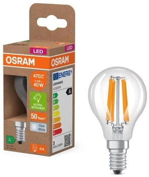 Osram E14 LED Lampe Classic klar 2,2W wie 40W neutralwei&szlig;es Licht 4000K - Energy efficiency class A